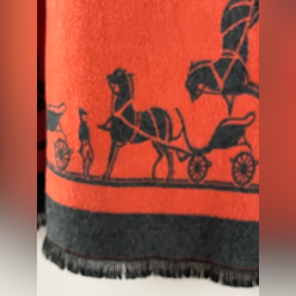 Women’s Rockies Collection - Orange / Grey  Soft Cashmere Blended Scarf / Wrap - Picture 3 of 10